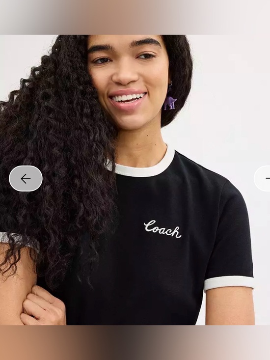 Coach Ringer T-Shirt In Black - Picture 2 of 6